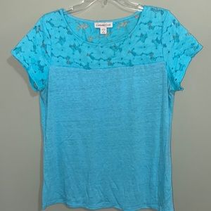 Blue short sleeve top